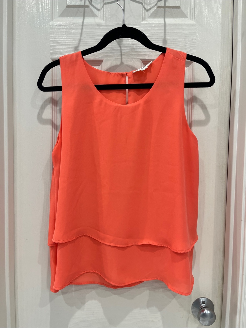 Stella Luce Coral Layered Sleeveless Chiffon Top